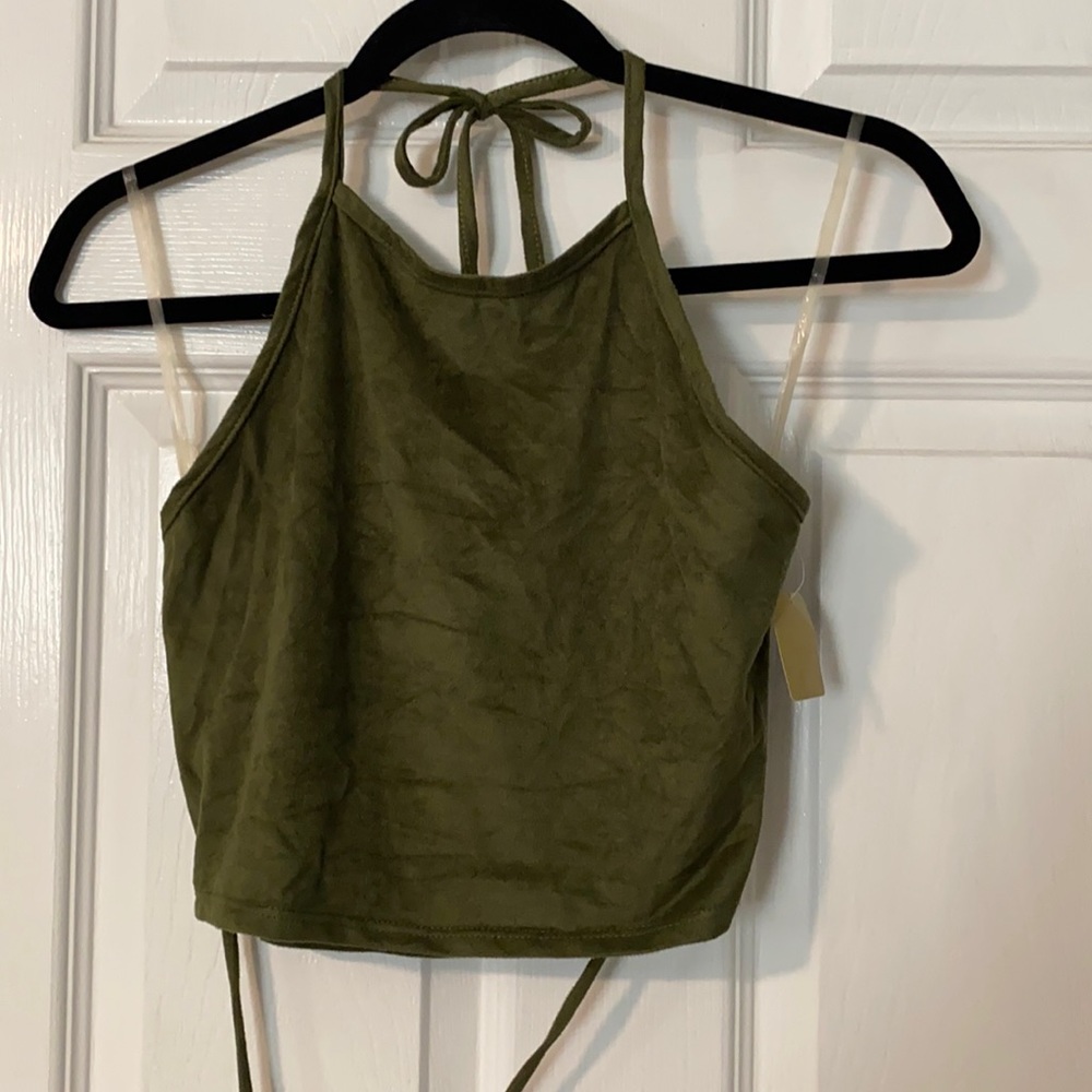 Green crop top